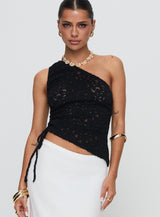 Sensua One Shoulder Top Black