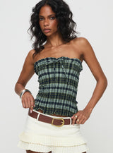 Rigia Top Mono Check Green