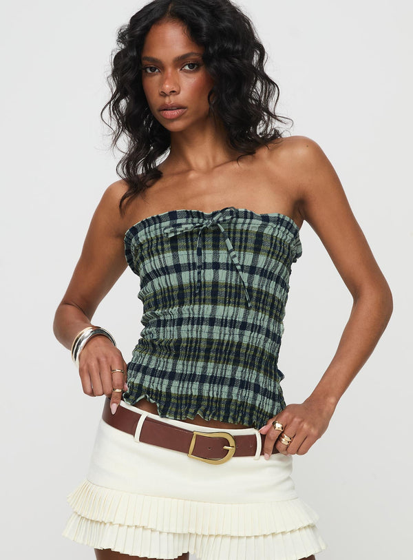 Rigia Top Mono Check Green