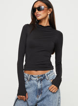 Barrelle Long Sleeve Top Black