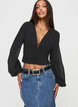 Whitu Long Sleeve Top Black