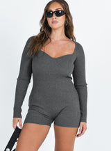 Huttley Knit Romper Grey