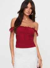 Ayaan Off The Shoulder Top Red