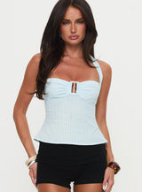 Isabetta Halter Top Aqua
