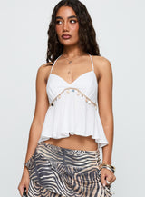 Calgary Bead Trim Top White