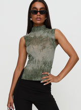 Nights All Alone High Neck Top Multi