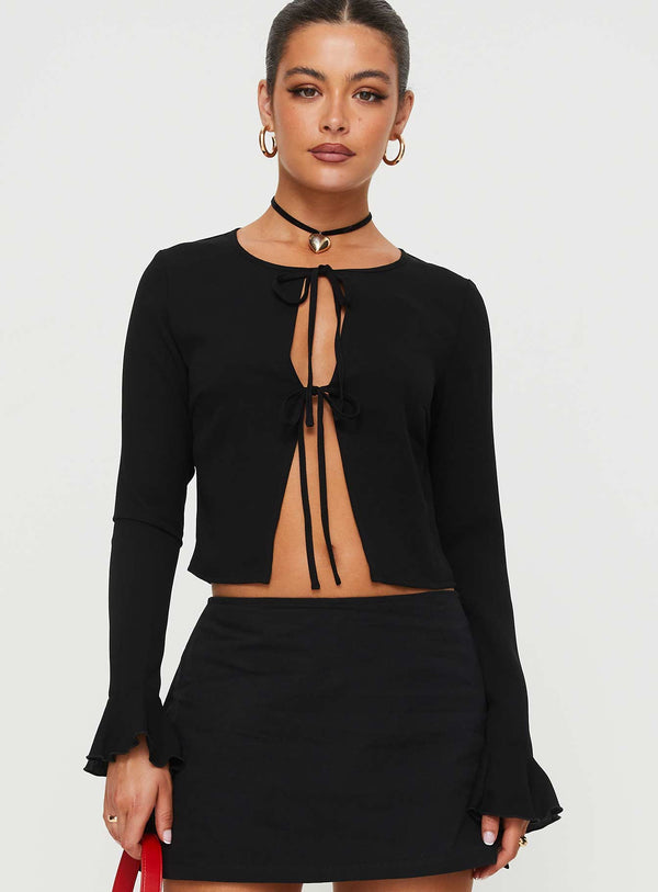 Bowden Long Sleeve Top Black