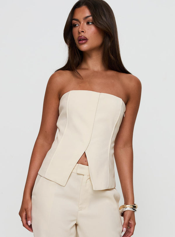 Lavish Living Strapless Top Cream