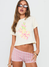 Sunday Flowers Graphic Top Cream