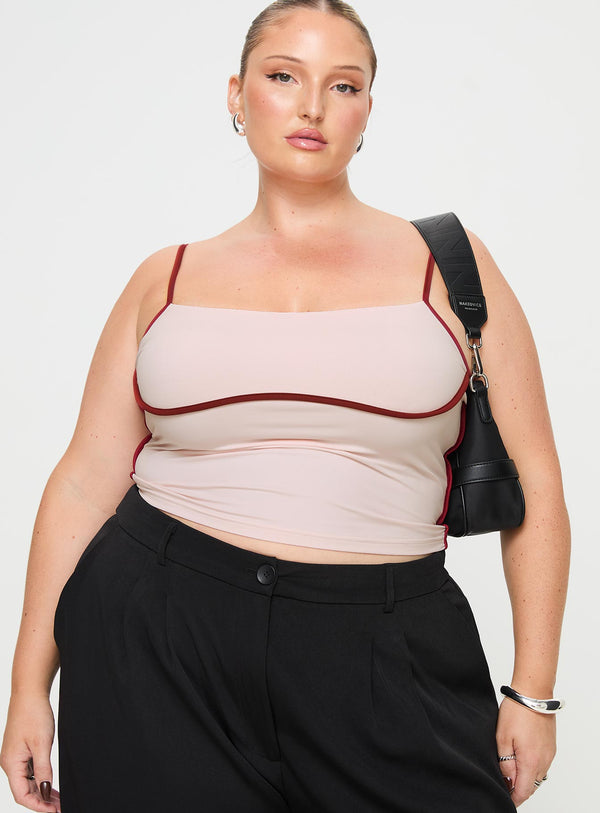 Maidenwell Contrast Top Pink Curve