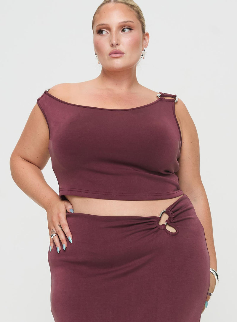 Rios One Shoulder Top Mauve Curve