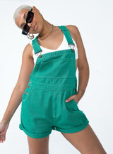 Kacey Short Overalls Denim Green