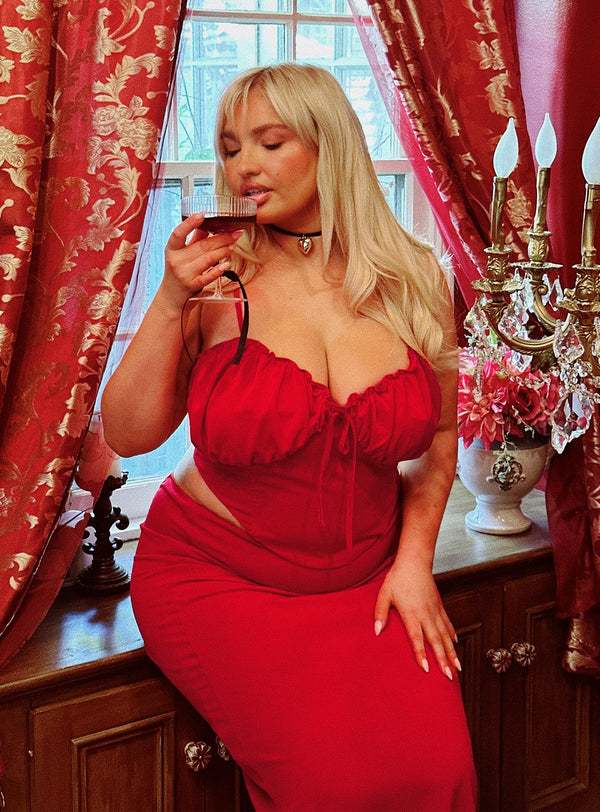 Orianne Corset Top Red Curve