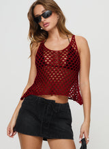 Shikarni Knit Top Red