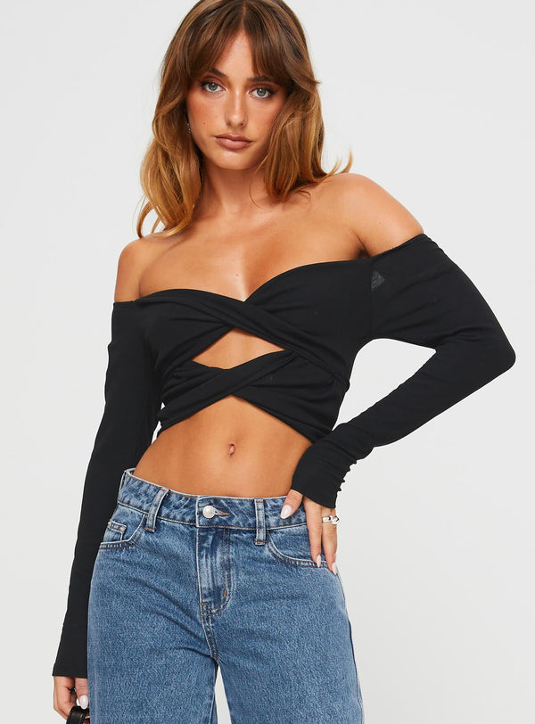 Reisley Long Sleeve Top Black