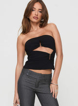 Reckless Abandon Strapless Top Black