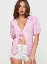 Sez Top Pink Gingham