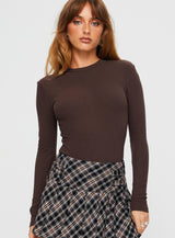 Maleny Long Sleeve Bodysuit Brown