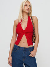 Kingley Halter Top Red