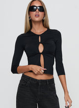 Giabella 3/4 Sleeve Top Black
