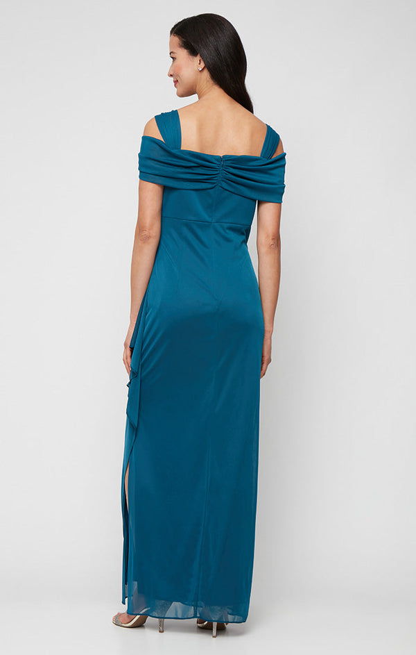 Lindsay Cold Shoulder Mesh Gown