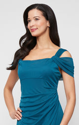 Lindsay Cold Shoulder Mesh Gown