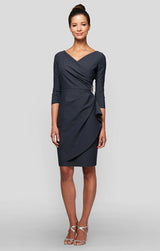 Diana Cascade Ruffle Sheath Contour Dress