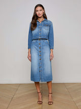 Kathleen Denim Midi Skirt