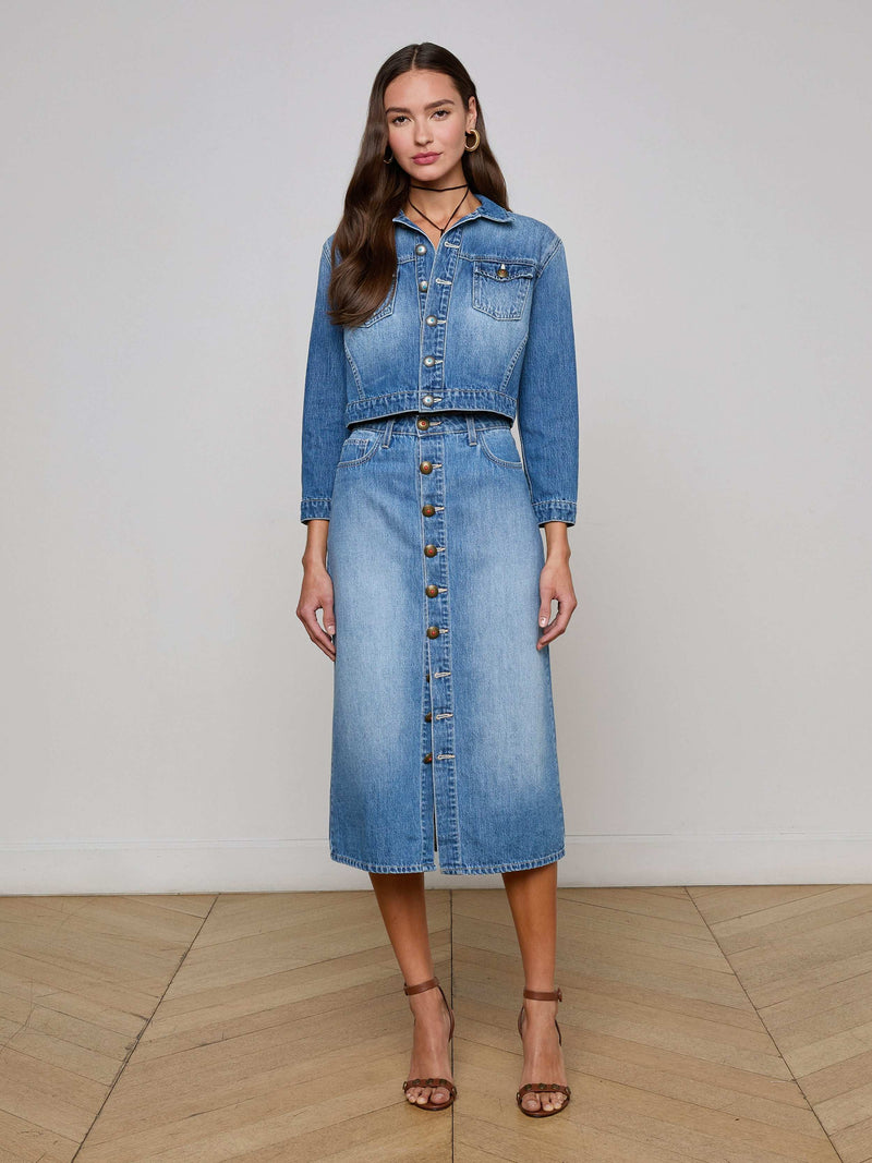 Kathleen Denim Midi Skirt
