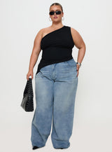 Lunah One Shoulder Top Black Curve