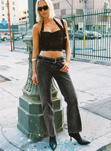 Fantasize Lace Halter Top Black