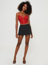Palisade Corset Top Red Glitter
