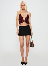 Rosaton Top Dark Red