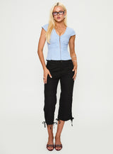 Indulgence Corset Top Blue Stripe