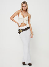 Laren Flutter Cami Top Ivory