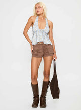 Gadot Halter Top Blue Check