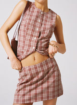 Theodosia Top Red Check
