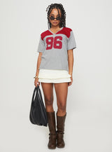 Balap Top Grey Marle / Red