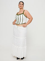 Jiraia Lace Corset Top White / Green Curve