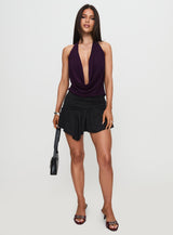 Carefree Days Cowl Neck Top Purple