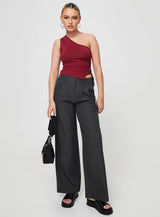 Liotta One Shoulder Top Burgundy