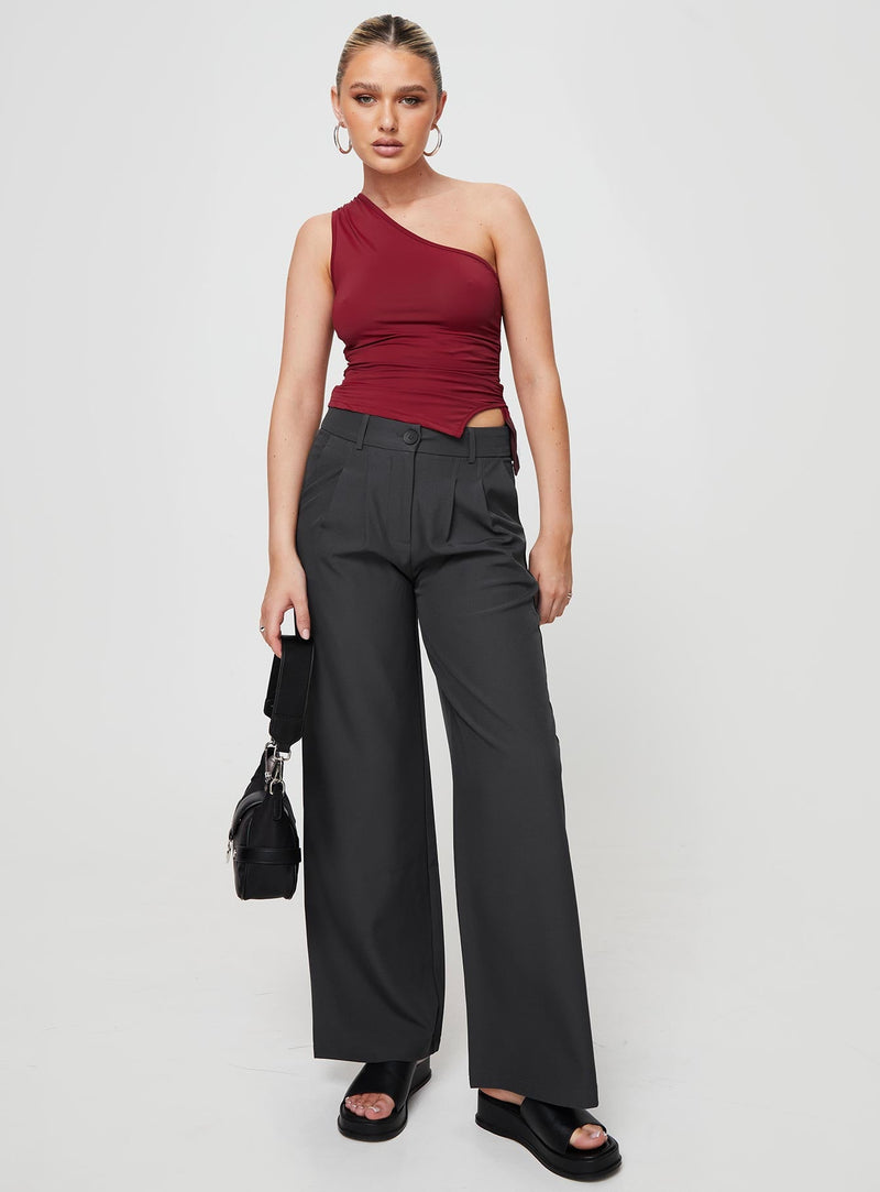 Liotta One Shoulder Top Burgundy