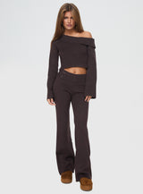 Sina Off The Shoulder Top Chocolate