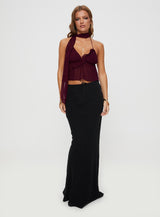 Demi Frill Top Burgundy