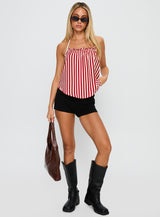 Full Of Flash Top Red Stripe