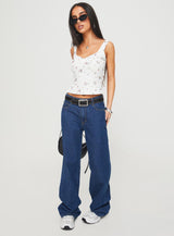 Rehna Top White Floral