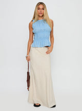 Read My Soul Bead Detail Top Blue