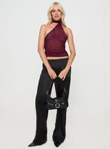 Lux Tie Top Burgundy