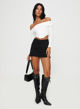 Kaeshia Rib Off The Shoulder Bustier White