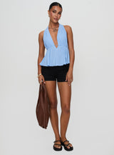 Saddler Halter Top Blue